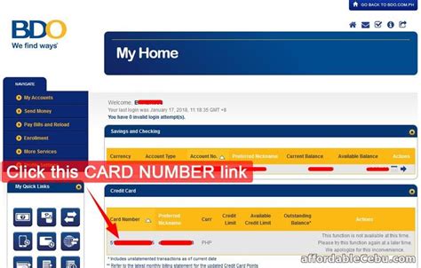 bdo credit card check balance|BDO credit card .
